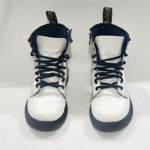 Doc Martens White Leather Kids Junior Boots Size 4M 5L US Air Wair 1460J